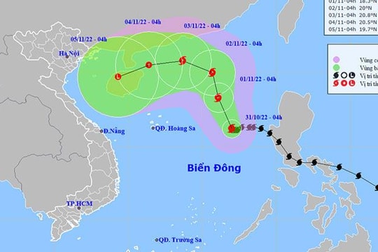 Thời tiết ngày 31/10: Bão số 7 giật cấp 12 có xu hướng mạnh lên