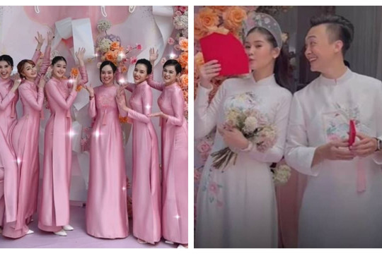 Hoa hậu Lê Âu Ngân Anh lộng lẫy trong lễ vu quy bí mật, nhà trai đón dâu bằng siêu xe bạc tỉ