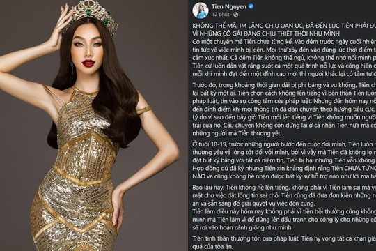 Hoa hậu Thùy Tiên chính thức lên tiếng về chuyện kiện tụng, khẳng định chưa bao giờ nhận một đồng từ Đặng Thùy Trang
