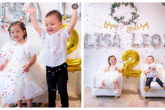 Hà Hồ tung bộ ảnh mừng sinh nhật 2 tuổi của Lisa và Leon, không quên bóc phốt chồng mê con hơn mê vợ