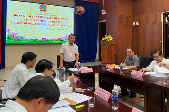 Đoàn kiểm tra TANDTC kiểm tra công tác chuyên môn TAND cấp cao tại Đà Nẵng