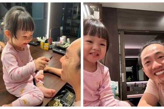 Ra đường là 'cá mập', về nhà Cường Đô La hóa người mẫu trang điểm bất đắc dĩ của ái nữ