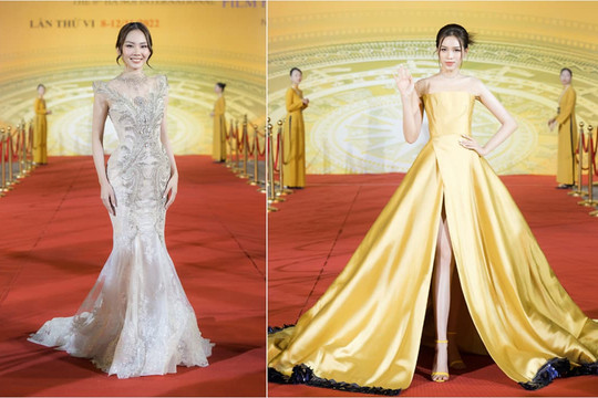 Đỗ Thị Hà cùng Mai Phương lộng lẫy, chiếm trọn spotlight trên thảm đỏ LHP Quốc tế Hà Nội lần thứ 6