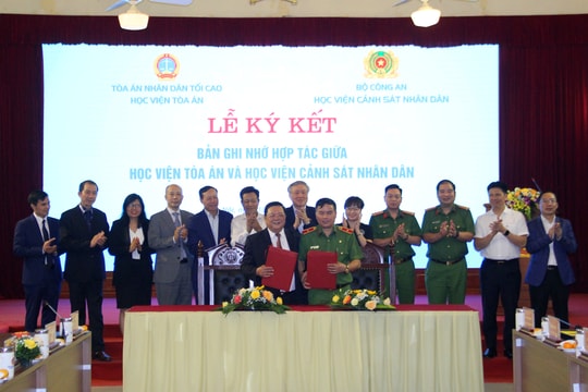 Lễ ký kết thỏa thuận hợp tác giữa Học viện Cảnh sát nhân dân với Học viện Tòa án