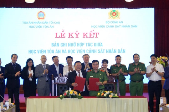 Ký kết thỏa thuận hợp tác giữa Học viện Cảnh sát nhân dân với Học viện Tòa án