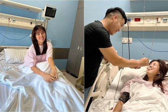 Hậu phẫu thuật tim thành công, Lê Phương khoe ảnh được chồng trẻ ân cần chăm sóc, tiết lộ ngày xuất viện