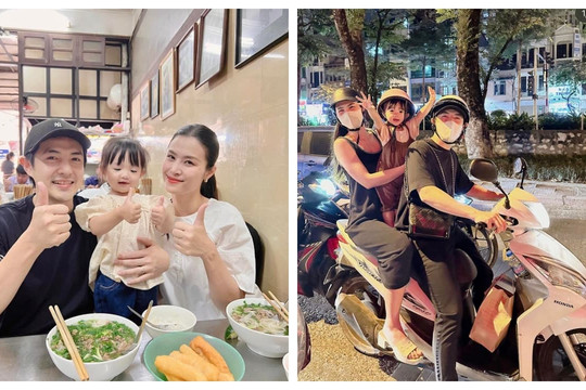 Ông Cao Thắng đèo vợ và con gái dạo phố, Winnie gây sốt với loạt cử chỉ đáng yêu
