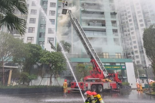 Hơn 600 người tham gia diễn tập phòng cháy chữa cháy tại Ecopark 
