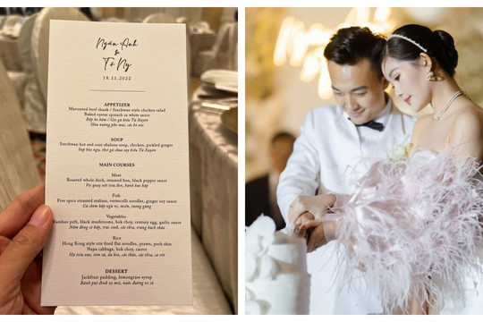 Không chỉ là tiệc cưới như cổ tích, HH Ngân Anh còn ghi điểm vì thực đơn và quà cưới cho khách mời