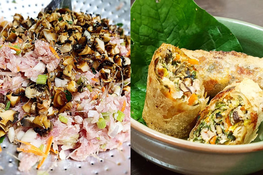 Cuối tuần, đổi bữa cho cả nhà với món nem ốc lá lốt giòn sần sật, thơm nức, lạ miệng