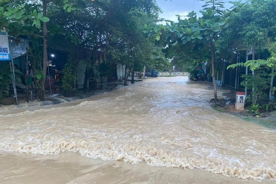 Quy Nhơn ngập úng diện rộng sau mưa lớn