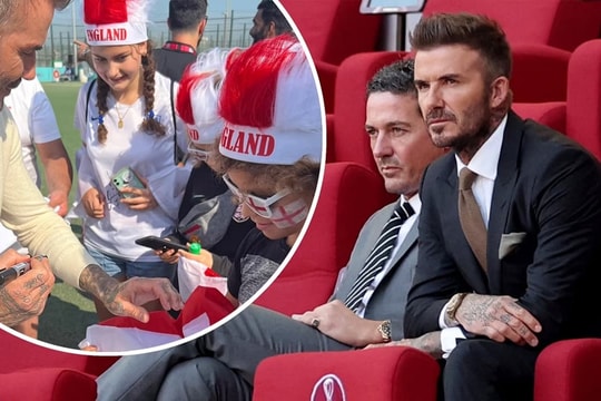 David Beckham lịch lãm như nam thần, xuất hiện trên khán đài cổ vũ cho đội tuyển Anh ở World Cup 2022
