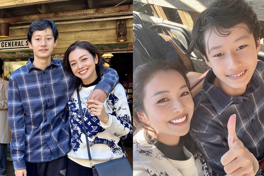 Jennifer Phạm đưa con trai đi chơi ở Mỹ, Bảo Nam mới 14 tuổi đã cao hơn mẹ 'một cái đầu'