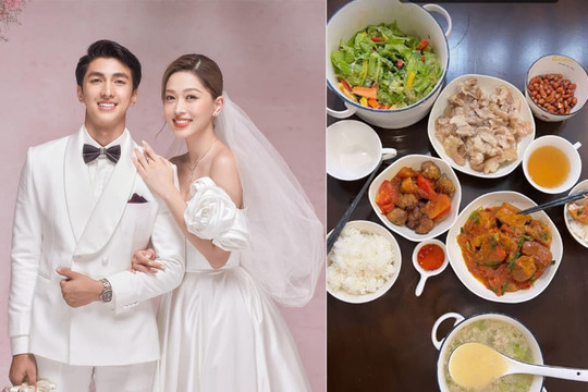 Từng là người thường xuyên vào bếp nấu ăn cho Phương Nga, nay Bình An khoe 'chuẩn cơm vợ nấu'
