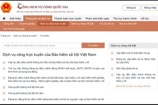 Hướng dẫn đăng ký tham gia BHXH tự nguyện trên Cổng Dịch vụ công Quốc gia