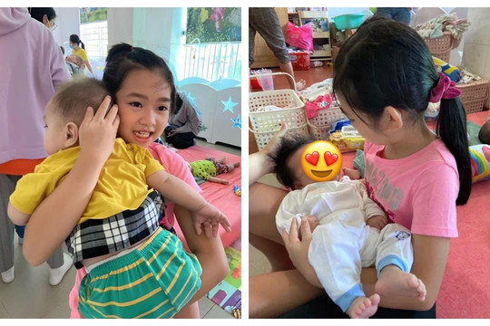 Mới 9 tuổi, con gái Mai Phương đã chăm từ thiện còn đến tận trại trẻ mồ côi chăm sóc em nhỏ