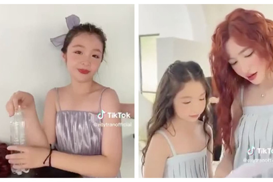 Elly Trần đưa con gái đi chụp ảnh quảng cáo, nhóc tì xinh xắn và có hành động hiếu thảo với mẹ