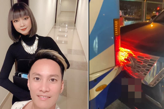 Xe của siêu mẫu Hạ Vy bị va chạm giao thông do tài xế xe buýt quên phanh tay