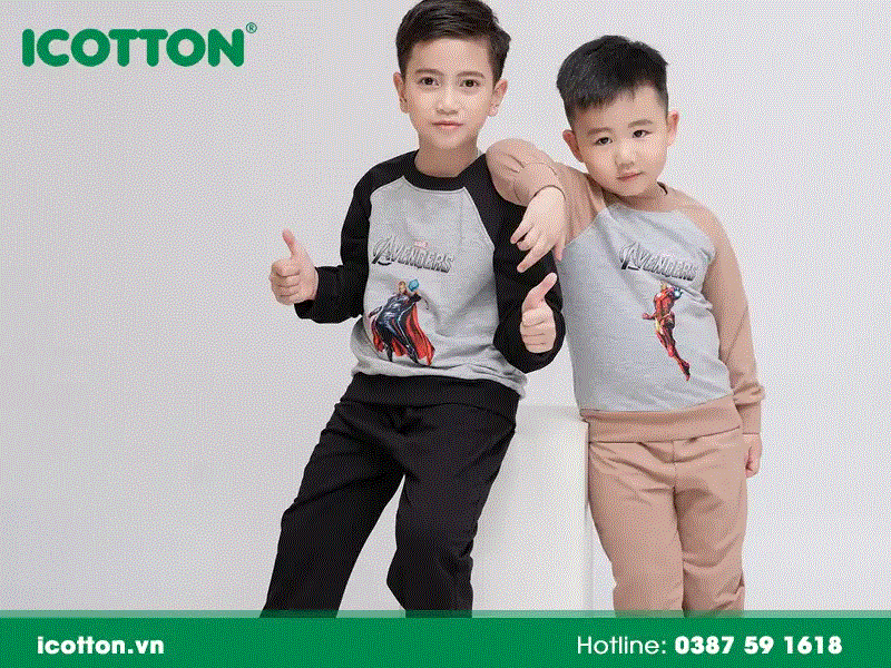 ‏Icotton chuyên may & thiết kế bộ phông dài tay siêu anh hùng‏