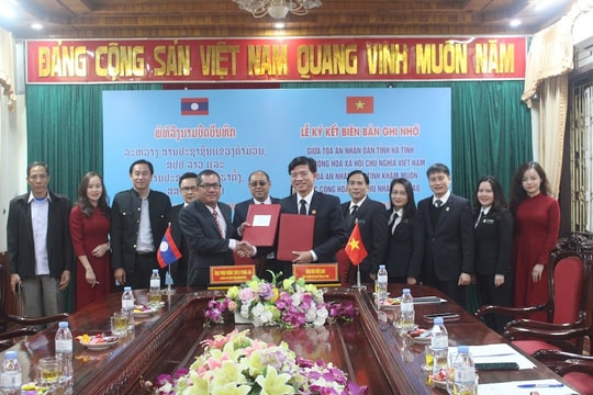 TAND tỉnh Hà Tĩnh và TAND tỉnh Khăm Muồn đẩy mạnh quan hệ hợp tác tương trợ tư pháp
