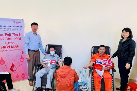 Công ty Nhiệt điện Uông Bí tổ chức chương trình﻿﻿ hiến máu nhân đạo hưởng ứng tuần lễ hồng EVN