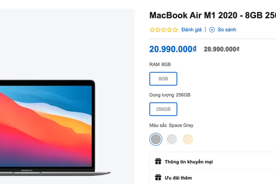 MacBook Air M1 Việt Nam rẻ hơn tại Mỹ