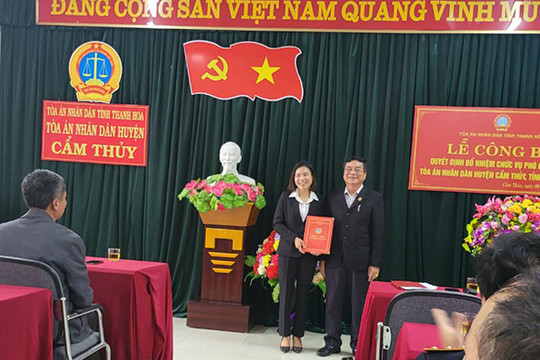 Bổ nhiệm Phó Chánh án Tòa án Nhân dân huyện Cẩm Thủy