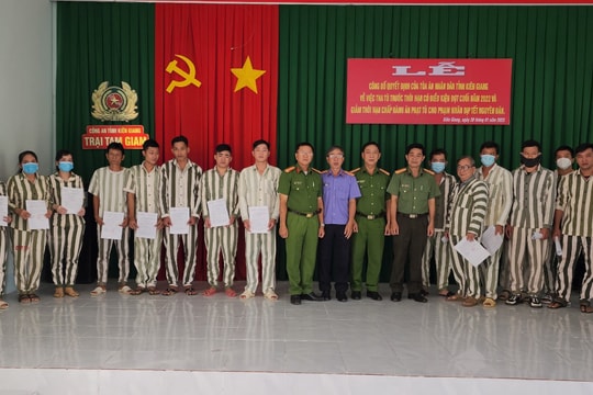 Kiên Giang: Giảm án tha tù và tặng quà cho phạm nhân dịp Tết Quý Mão