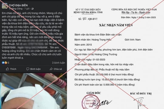 Cảnh báo lừa đảo thông qua kêu gọi quyên góp tiền chữa bệnh