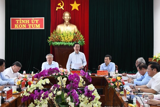 Thường trực Ban Bí thư Võ Văn Thưởng làm việc với Ban Thường vụ Tỉnh ủy Kon Tum