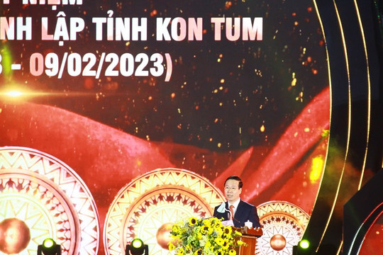 Thường trực Ban Bí thư Võ Văn Thưởng dự Lễ kỷ niệm 110 năm thành lập tỉnh Kon Tum