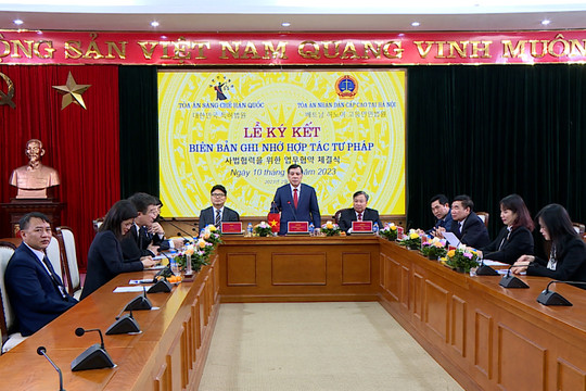 Hợp tác tư pháp giữa TAND cấp cao tại Hà Nội và Tòa án Sáng chế Hàn Quốc