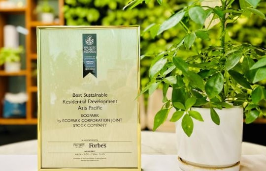 Ecopark đạt giải thưởng Khu đô thị bền vững xuất sắc nhất châu Á năm 2022