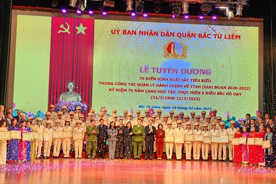 Tuyên dương 75 điển hình xuất sắc, tiêu biểu trong công tác Quản lý hành chính về trật tự xã hội