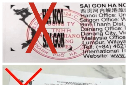 Công ty lữ hành quốc tế dùng logo sai bản đồ Việt Nam