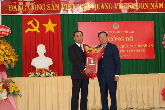 Trao quyết định bổ nhiệm Chánh án TAND tỉnh An Giang