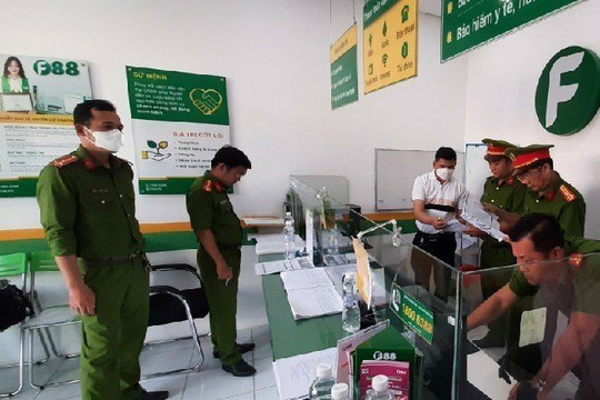 Đồng loạt kiểm tra 13 điểm kinh doanh F88 tại Tiền Giang