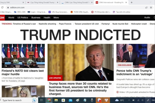 CNN: Cựu Tổng thống Donald Trump bị truy tố ở Manhattan