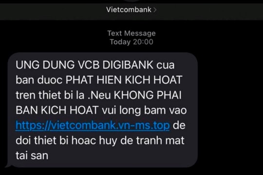 Tuyệt đối không bấm vào đường link giả mạo tin nhắn ngân hàng