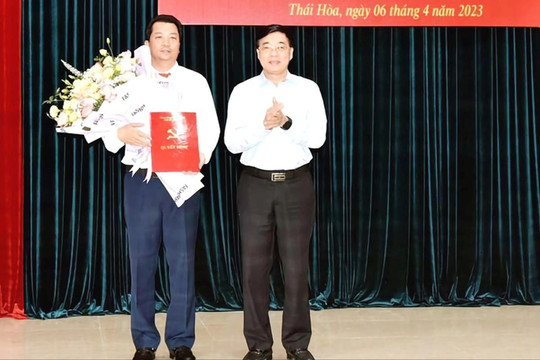 Nghệ An: Chỉ định Phó Giám đốc Sở Xây dựng giữ chức Phó Bí thư Thị ủy Thái Hòa