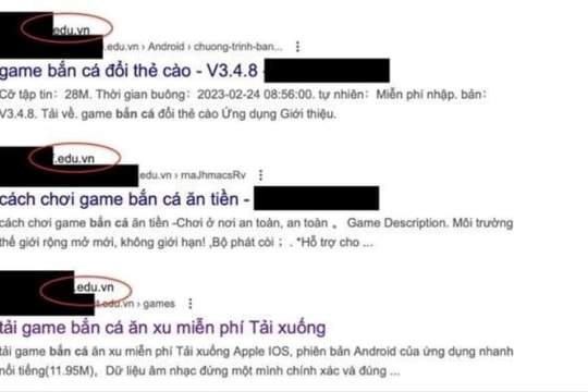 Gần 170 trang giáo dục tên miền edu.vn tại Việt Nam bị chèn nội dung quảng cáo cờ bạc