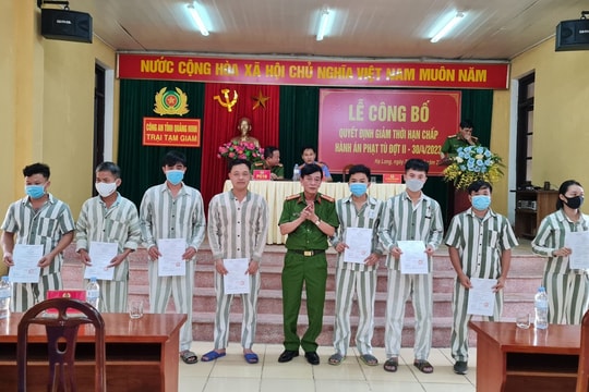 Quảng Ninh: Giảm án cho 29 phạm nhân