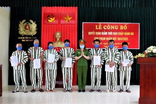 Nam Định: Giảm thời hạn chấp hành án phạt tù cho phạm nhân