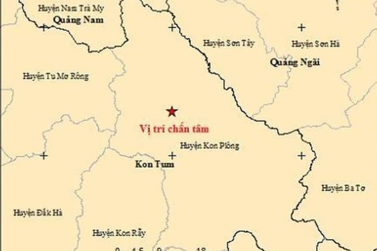 Kon Tum lại xảy ra động đất 3.0 độ Richter