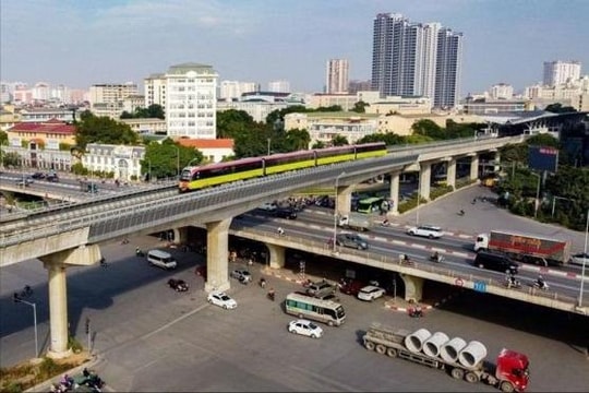 Metro Nhổn-Ga Hà Nội sắp vận hành đoạn trên cao đến Cầu Giấy