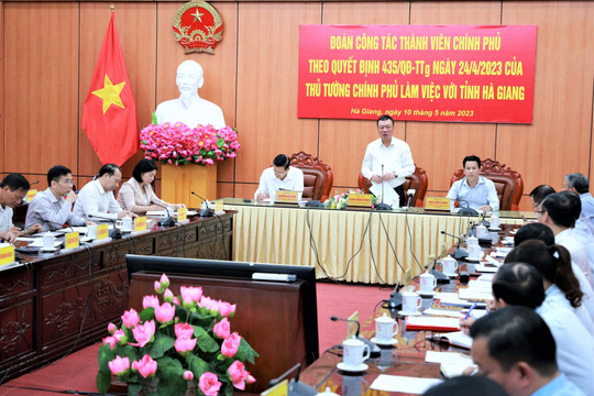 Tổng Thanh tra Chính phủ làm việc với UBND tỉnh Hà Giang