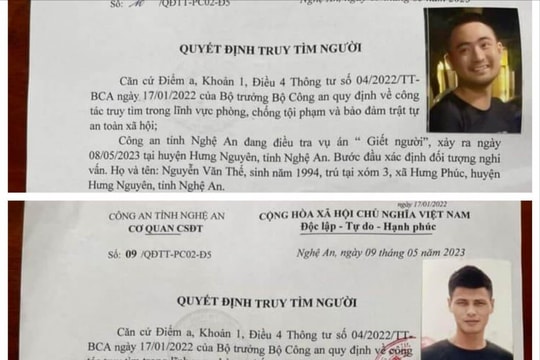 Truy tìm hai đối tượng trong vụ án giết người ở Nghệ An
