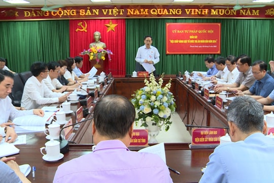 Đoàn khảo sát Ủy ban Tư pháp Quốc hội làm việc với TAND tỉnh Thanh Hóa