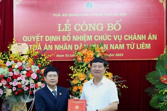 TAND TP. Hà Nội trao Quyết định bổ nhiệm Chánh án TAND quận Nam Từ Liêm