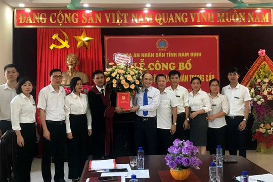 TAND tỉnh Nam Định: Công bố và trao quyết định bổ nhiệm Thẩm phán trung cấp, Thẩm phán sơ cấp